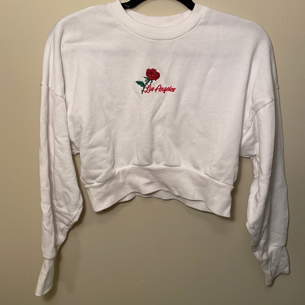 White cropped hoodie